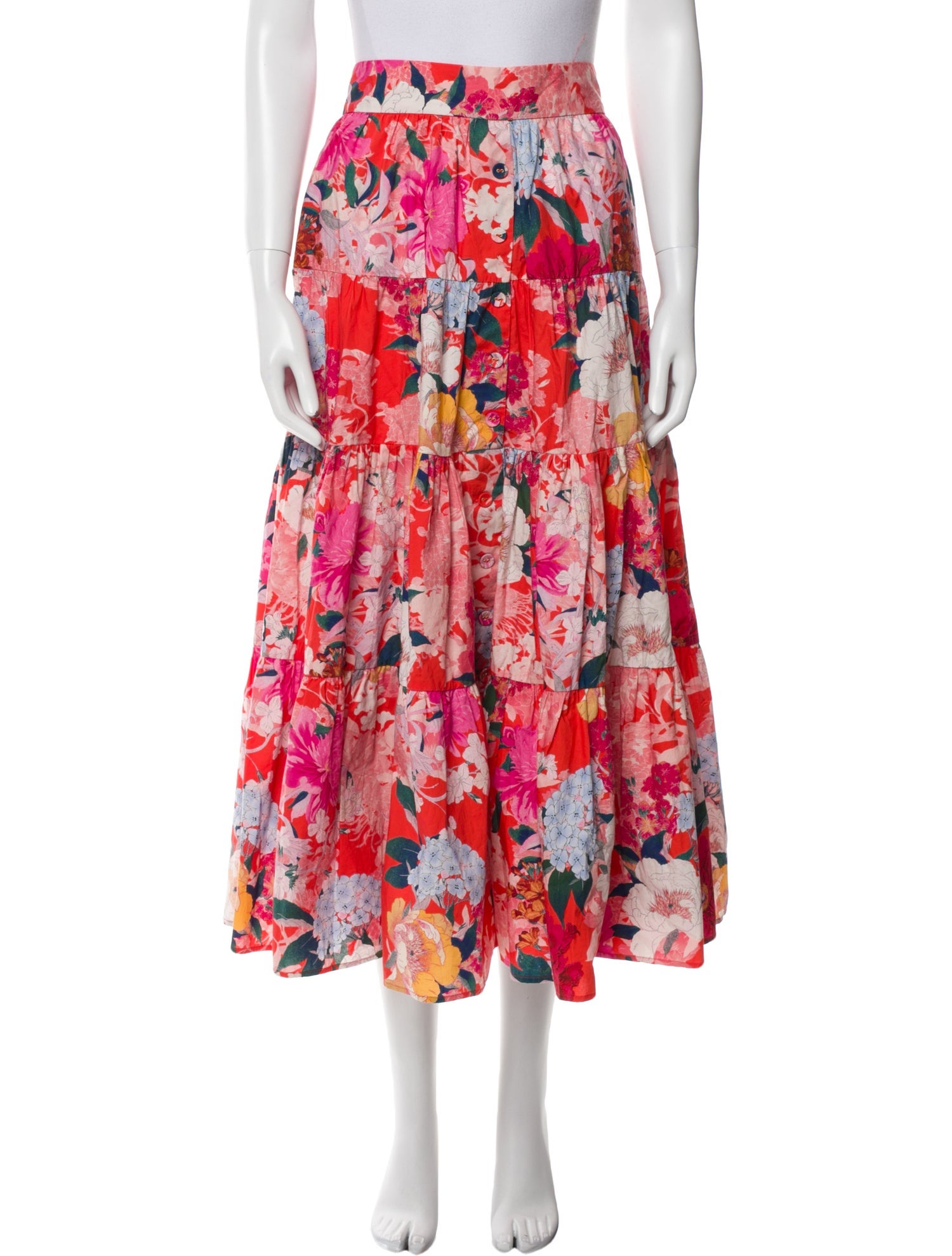 Cara Cara Floral Print Midi Length Skirt