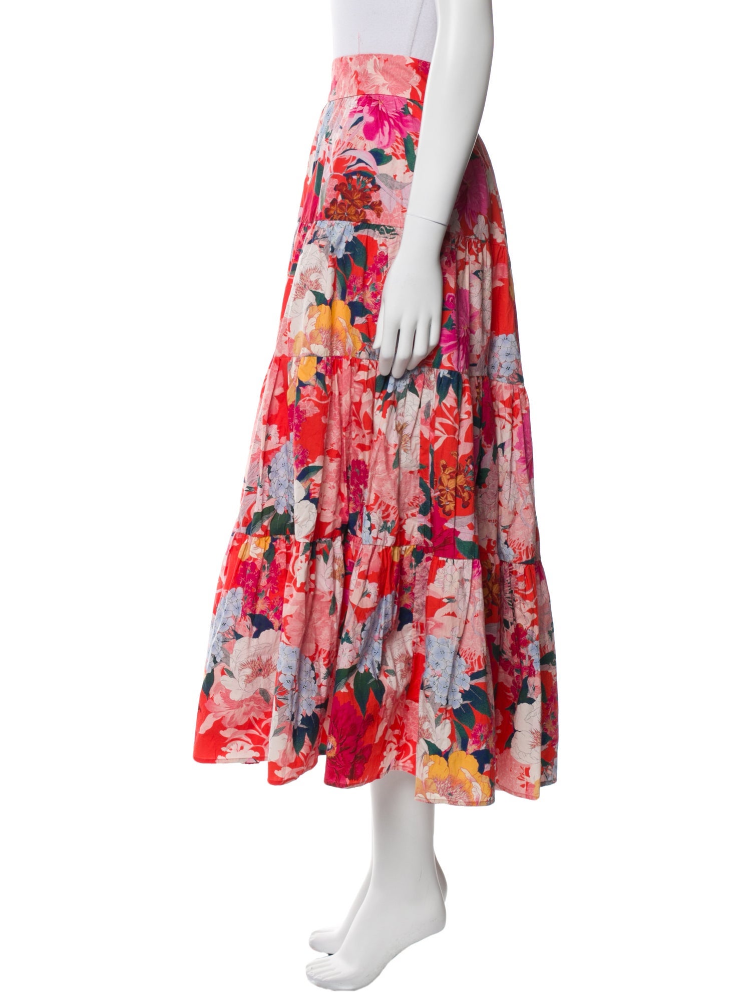 Cara Cara Floral Print Midi Length Skirt