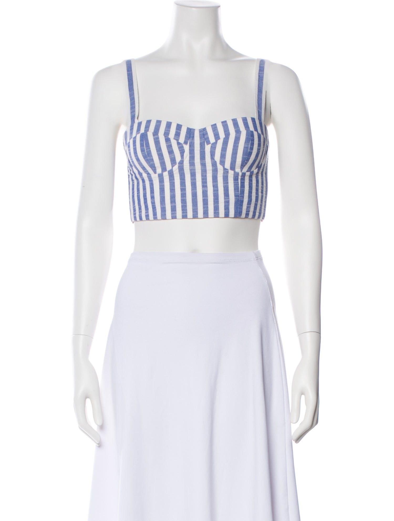 Cara Cara Striped Square Neckline Crop Top