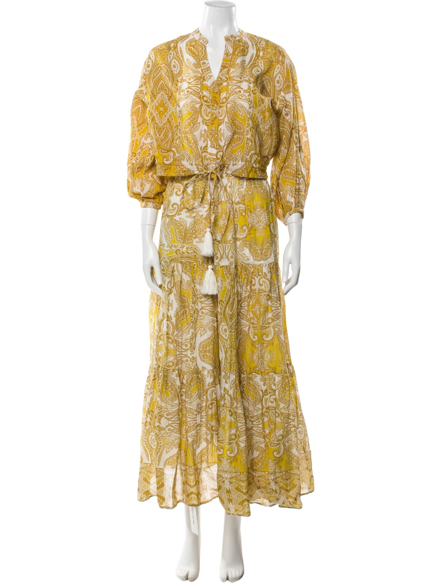 Cara Cara Paisley Print Ruffle Embellishment Skirt Set