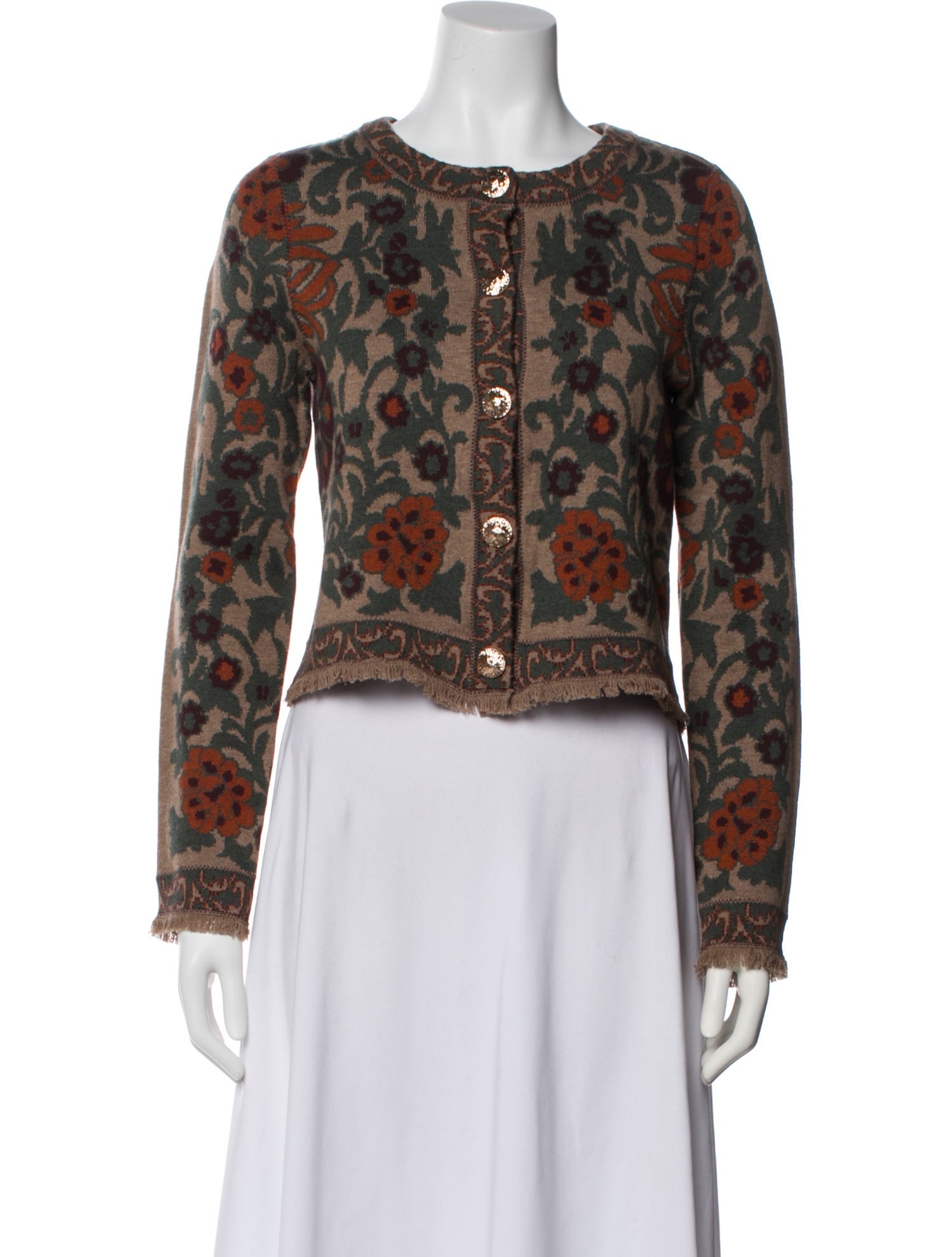 Cara Cara Wool Floral Print Evening Jacket w/ Tags