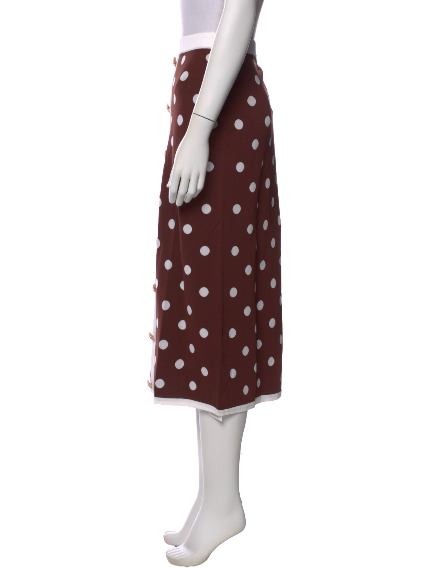 Cara Cara Polka Dot Print Midi Length Skirt w/ Tags