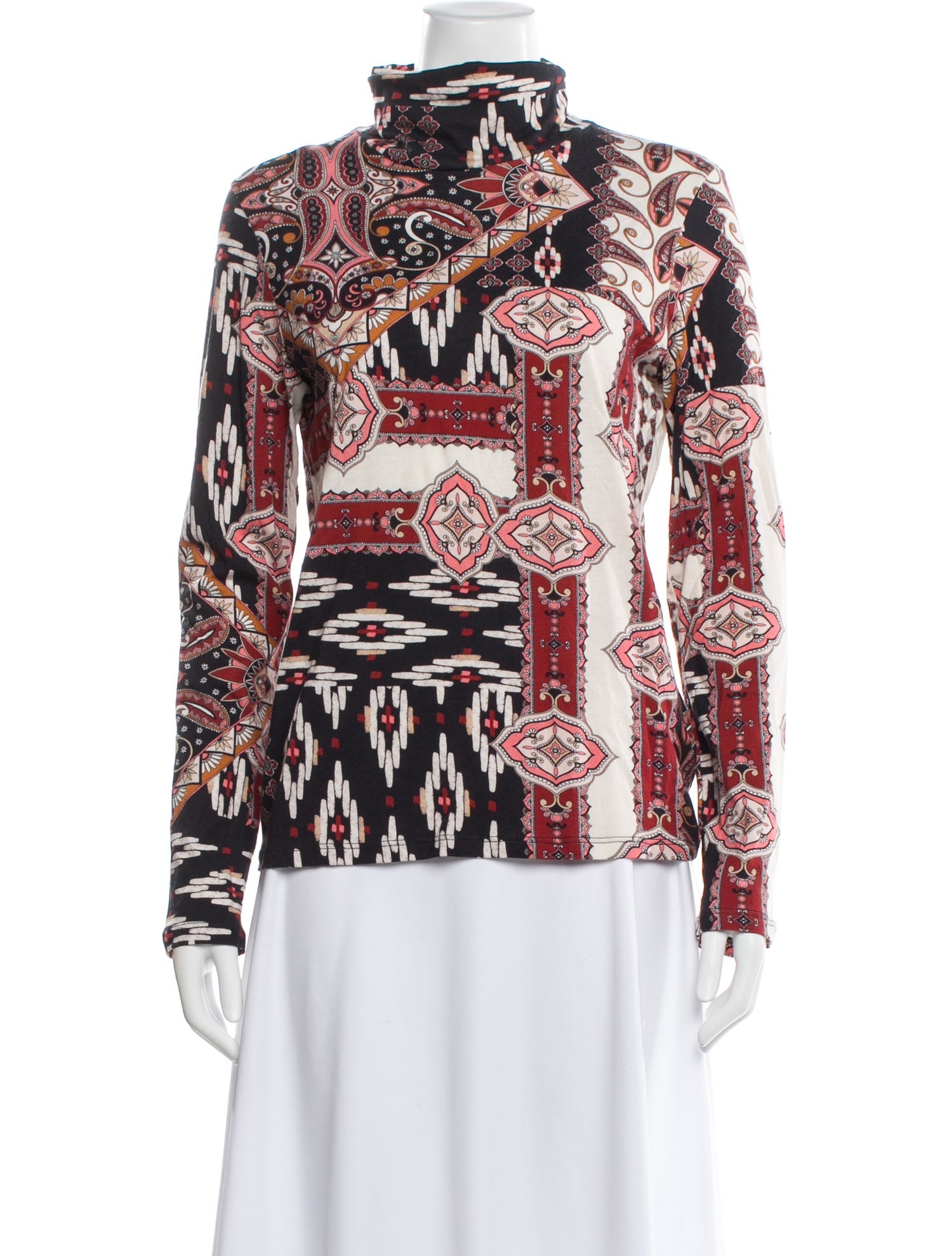 Cara Cara Paisley Print Turtleneck Top