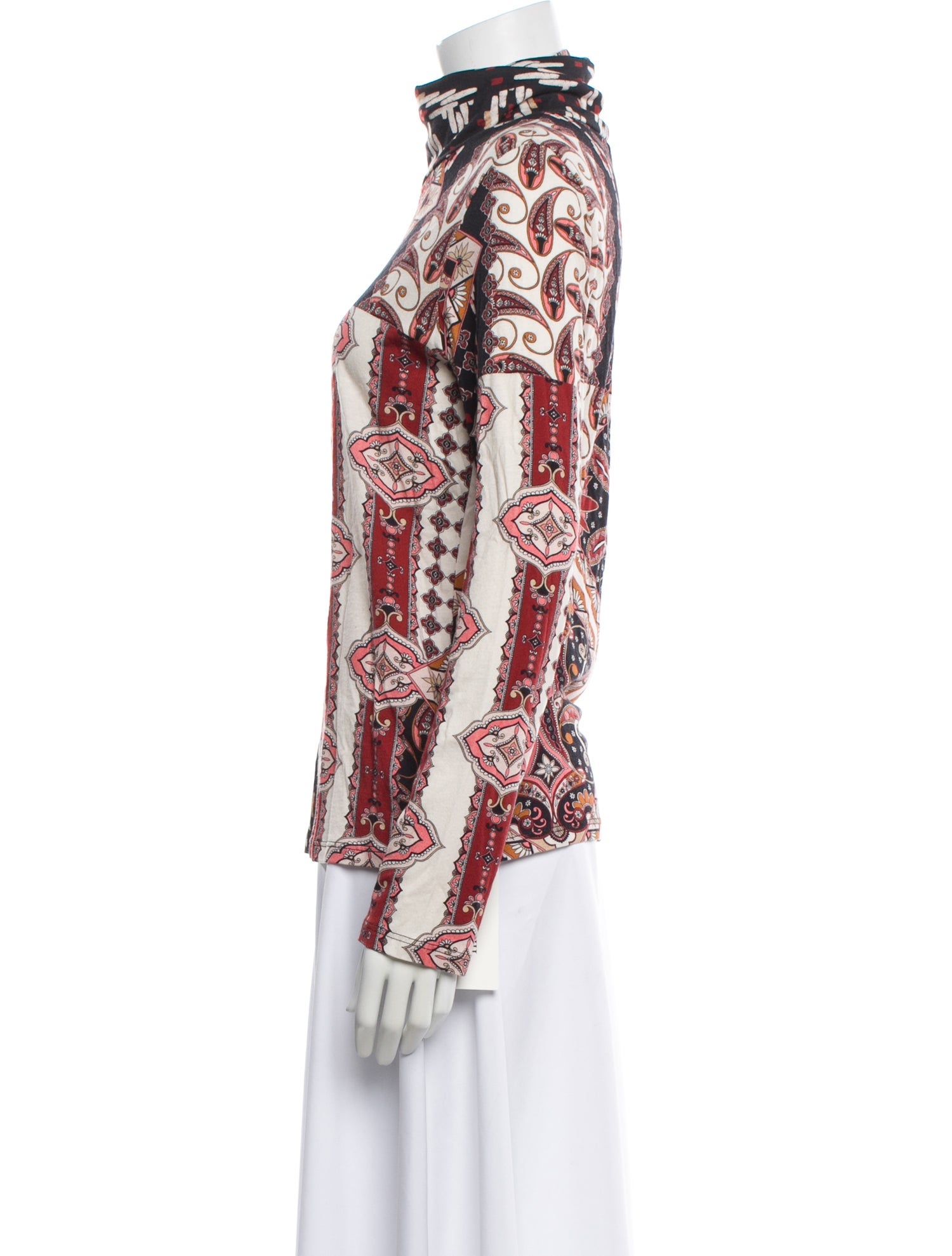 Cara Cara Paisley Print Turtleneck Top
