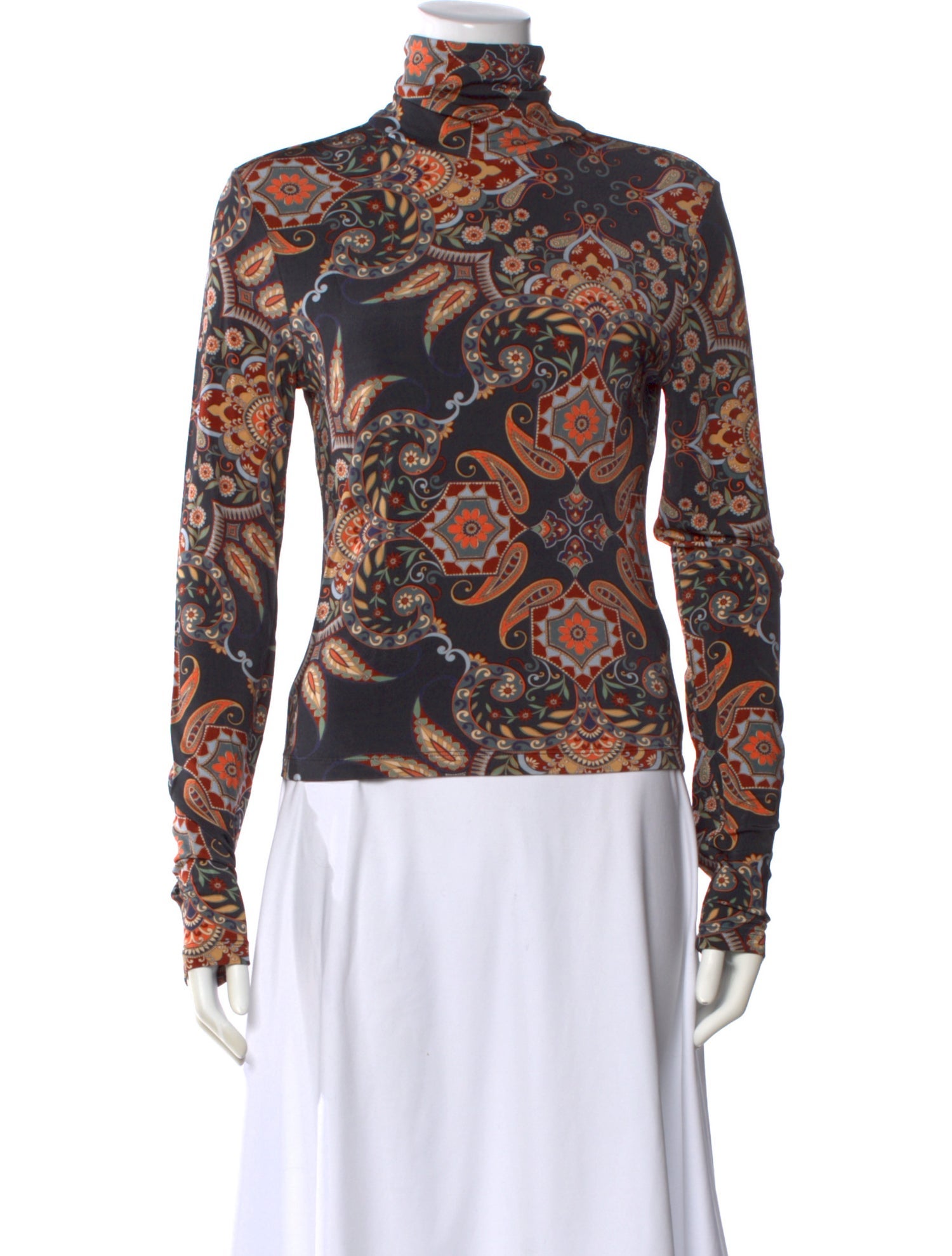 Cara Cara Paisley Print Turtleneck Top