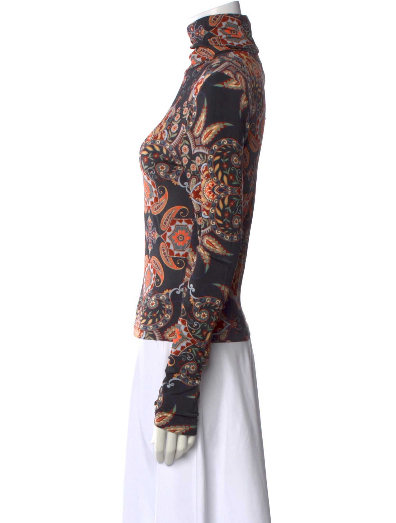 Cara Cara Paisley Print Turtleneck Top