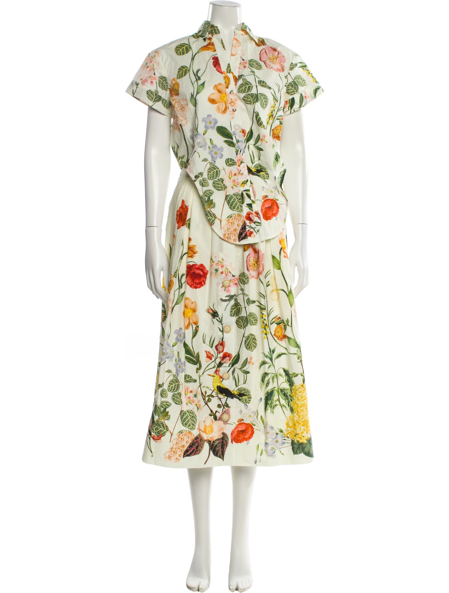 Cara Cara Printed Pleated Accents Skirt Set