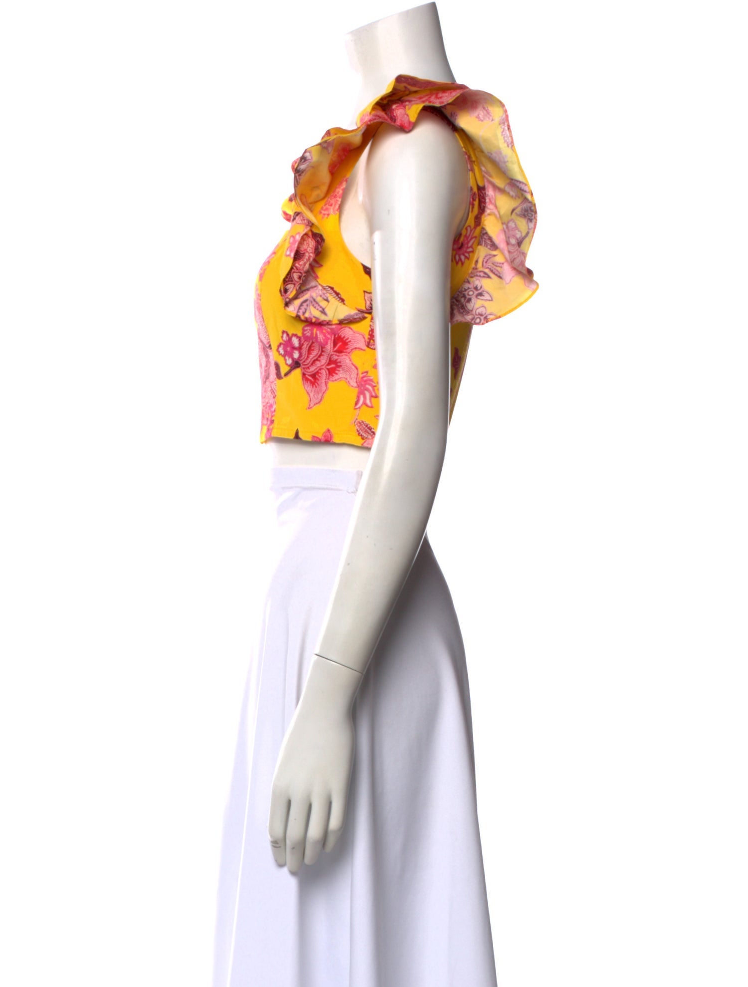 Cara Cara Floral Print Square Neckline Crop Top