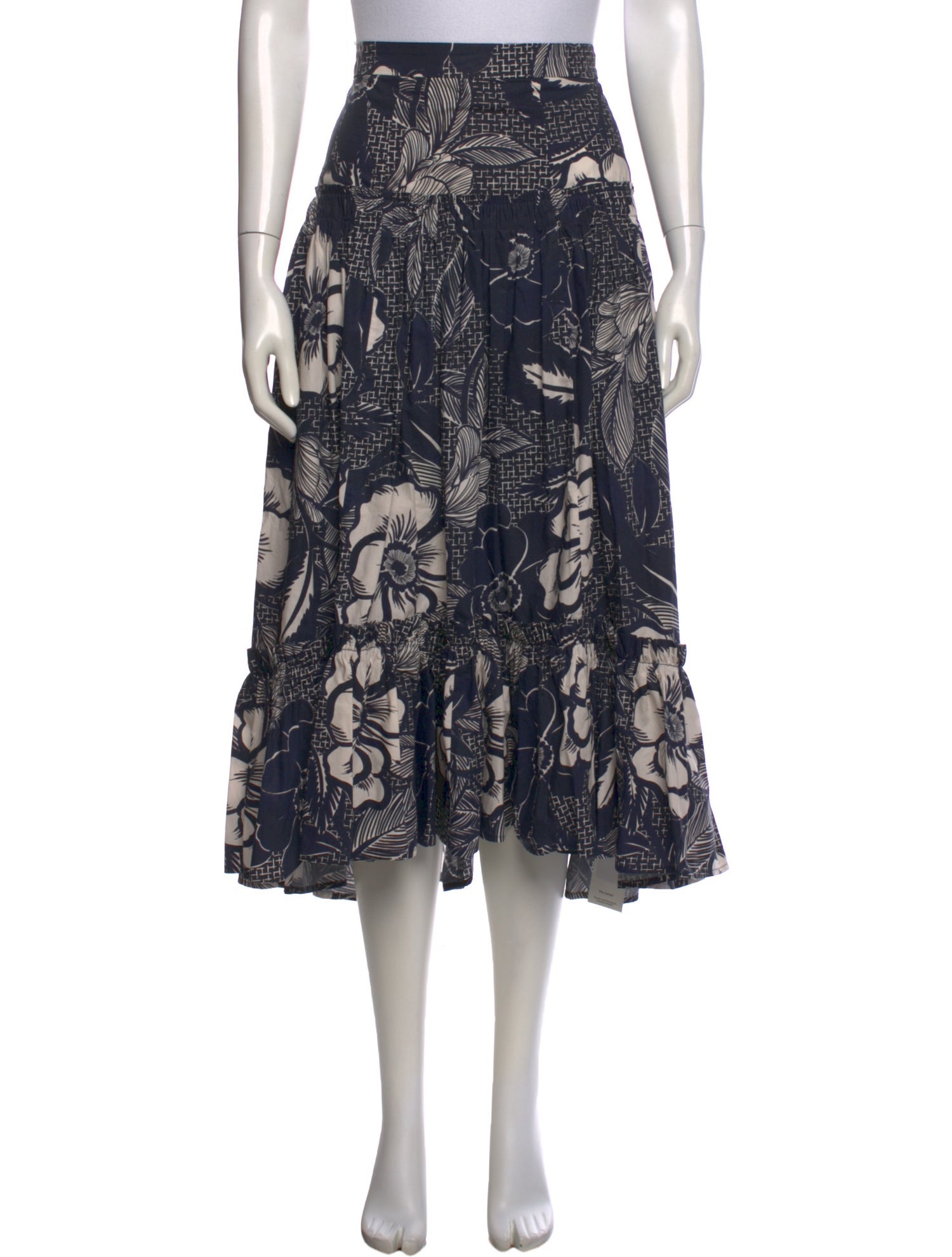 Cara Cara Floral Print Midi Length Skirt