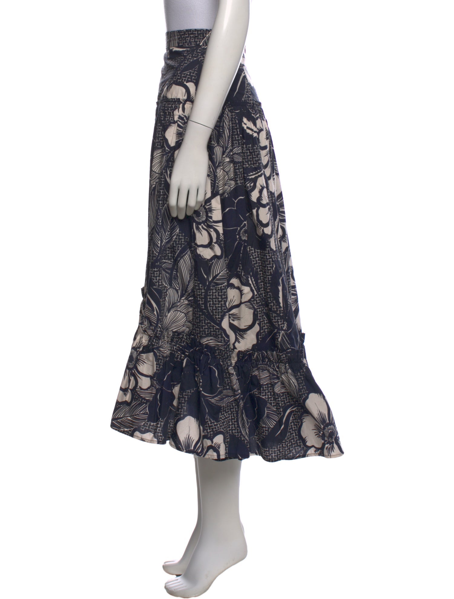 Cara Cara Floral Print Midi Length Skirt