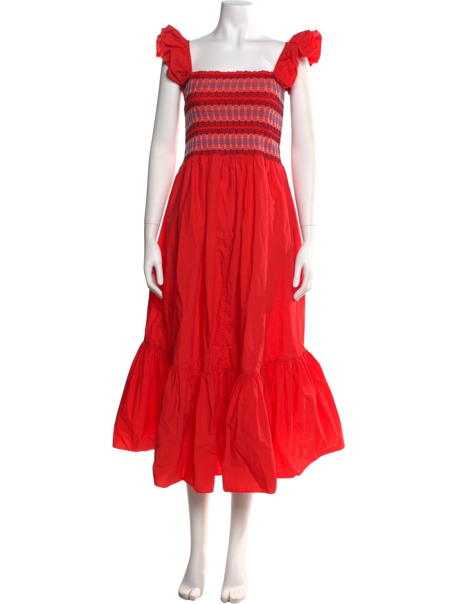 Cara Cara Square Neckline Midi Length Dress