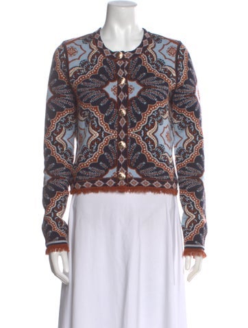 Pre-owned Cara Cara Printed Crew Neck Sweater In Multi