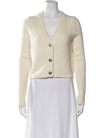 Pre-owned Cara Cara Wool V-neck Sweater In Neutral