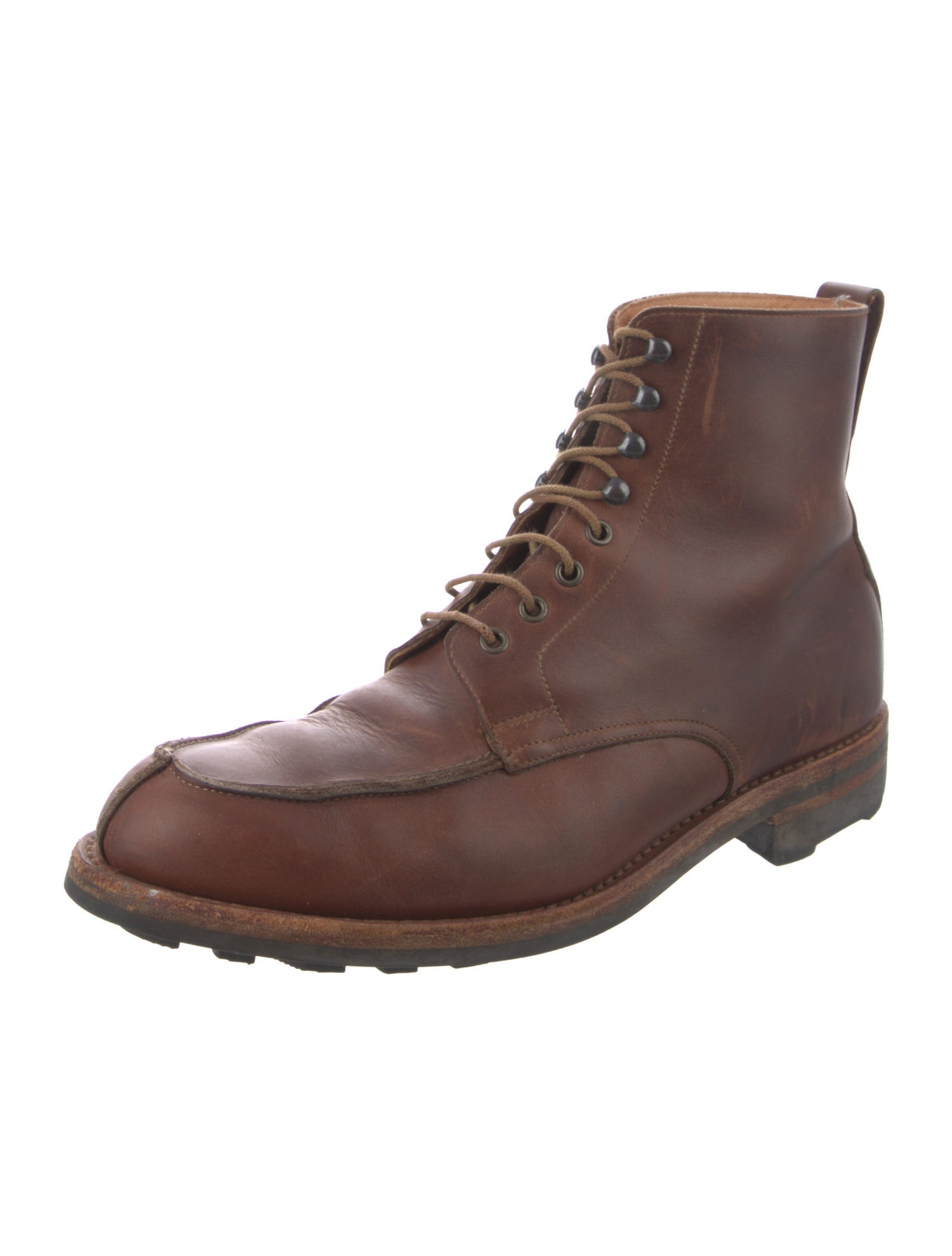 Crockett & Jones Leather Lace-Up Boots