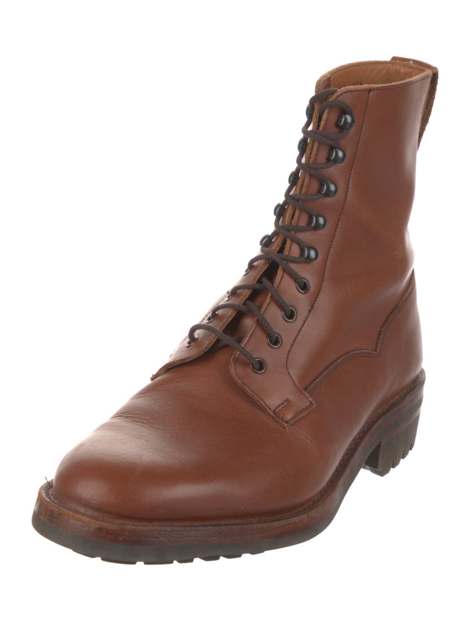 Crockett & Jones Leather Lace-Up Boots