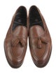 Crockett & Jones Leather Tassel Accents Dress Loafers