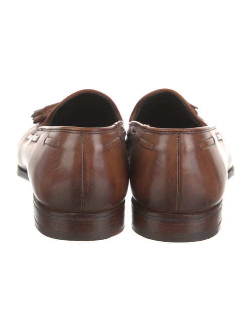 Crockett & Jones Leather Tassel Accents Dress Loafers
