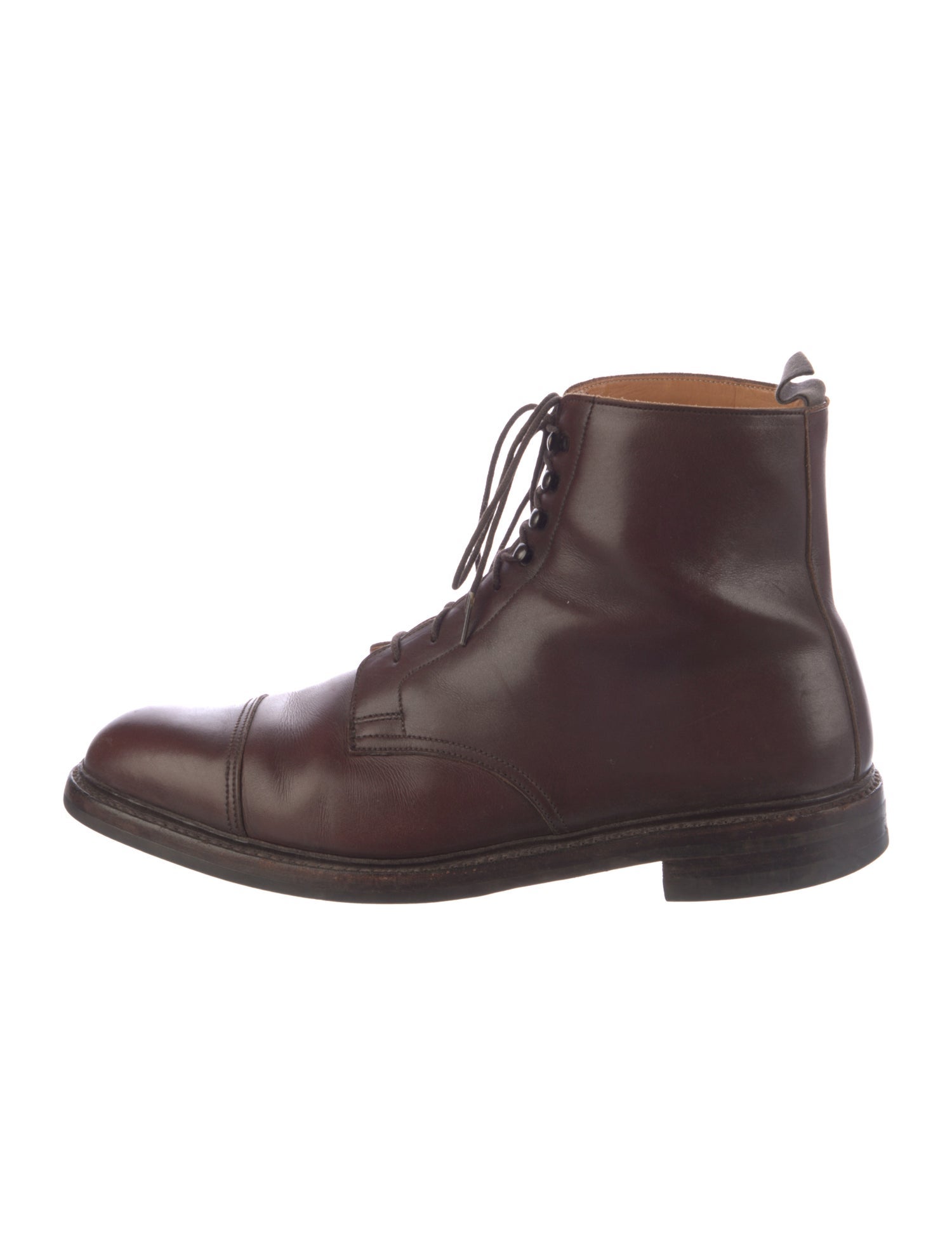 Crockett & Jones Leather Lace-Up Boots