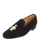 Crockett & Jones Velvet Embroidered Accent Loafers
