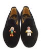 Crockett & Jones Velvet Embroidered Accent Loafers