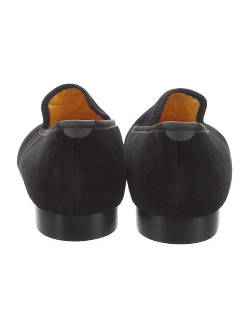 Crockett & Jones Velvet Embroidered Accent Loafers