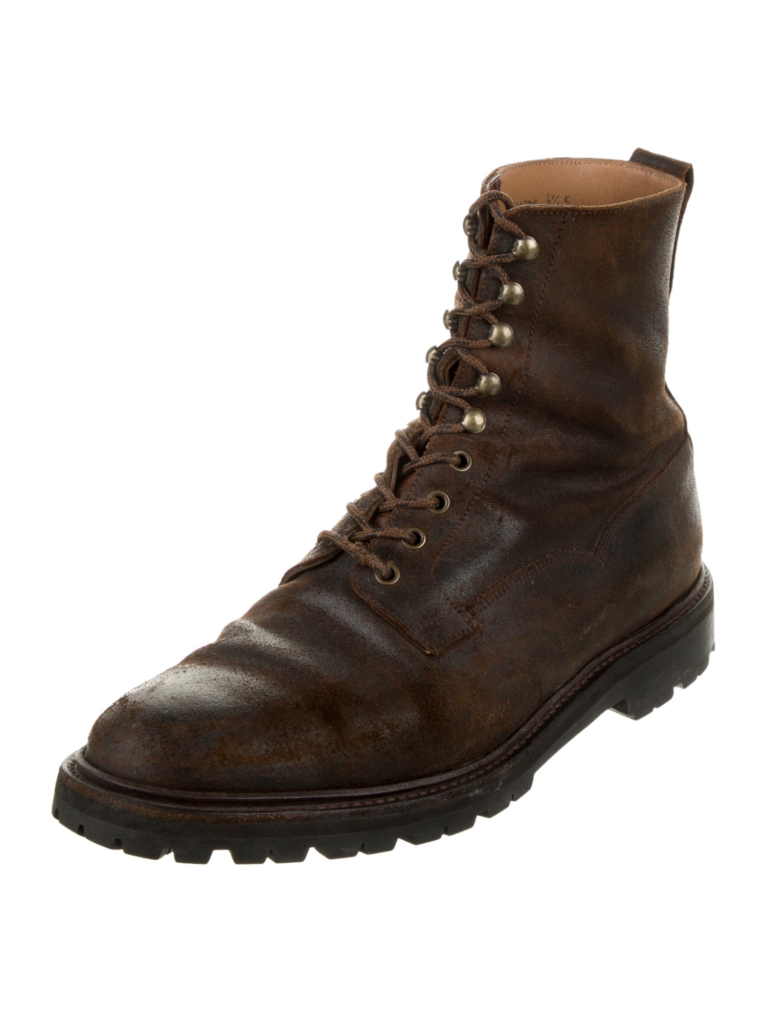 Crockett & Jones Leather Lace-Up Boots