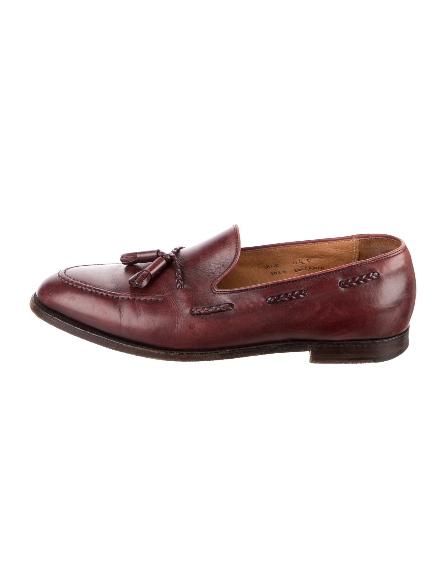 Crockett & Jones Leather Tassel Accents Loafers