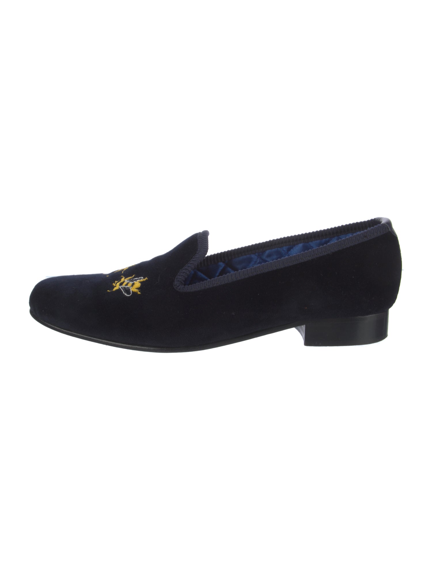 Crockett & Jones Velvet Embroidered Accent Slippers
