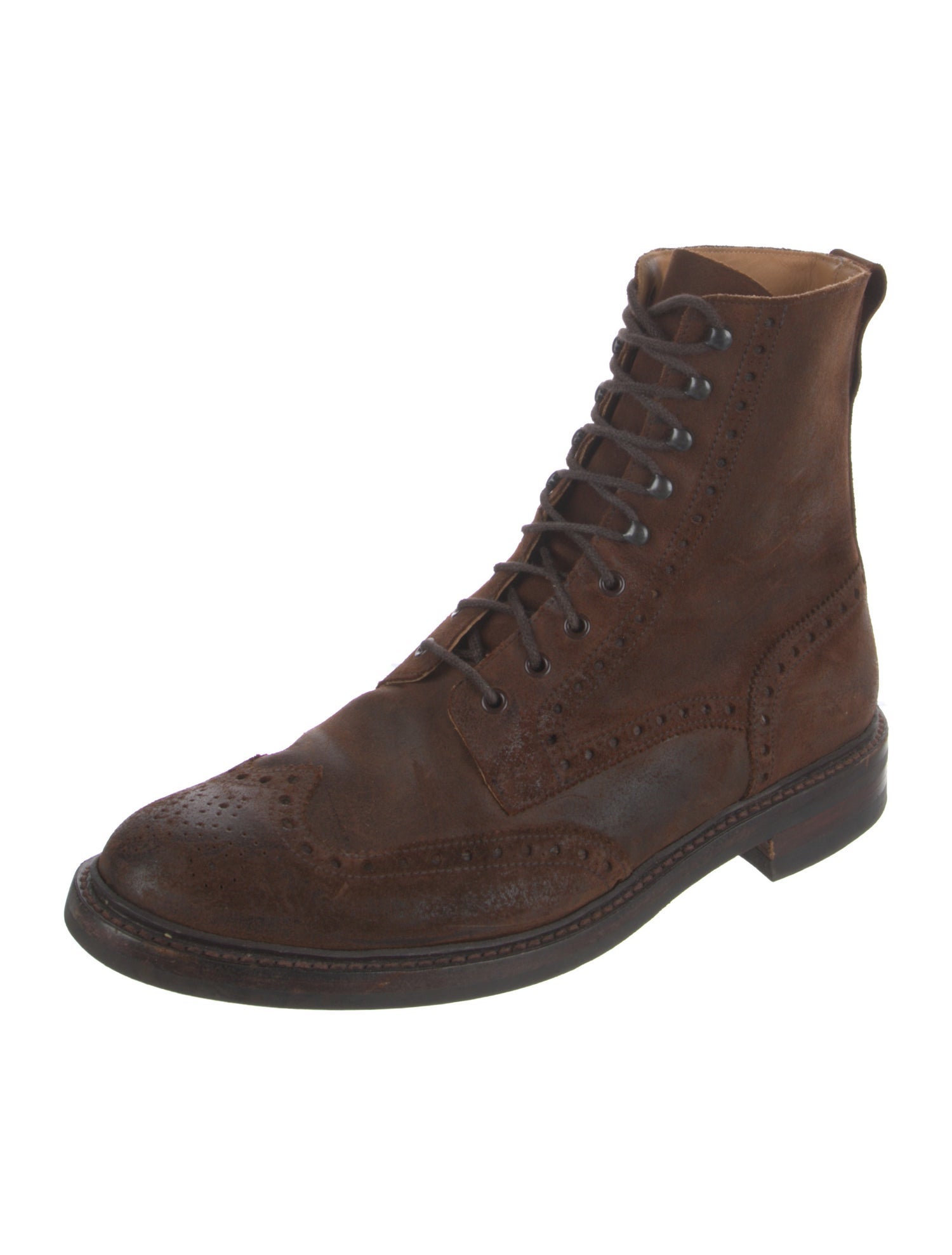 Crockett & Jones Leather Lace-Up Boots