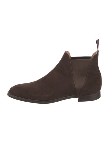Pre-owned Crockett & Jones Suede Chelsea Boots In Brown