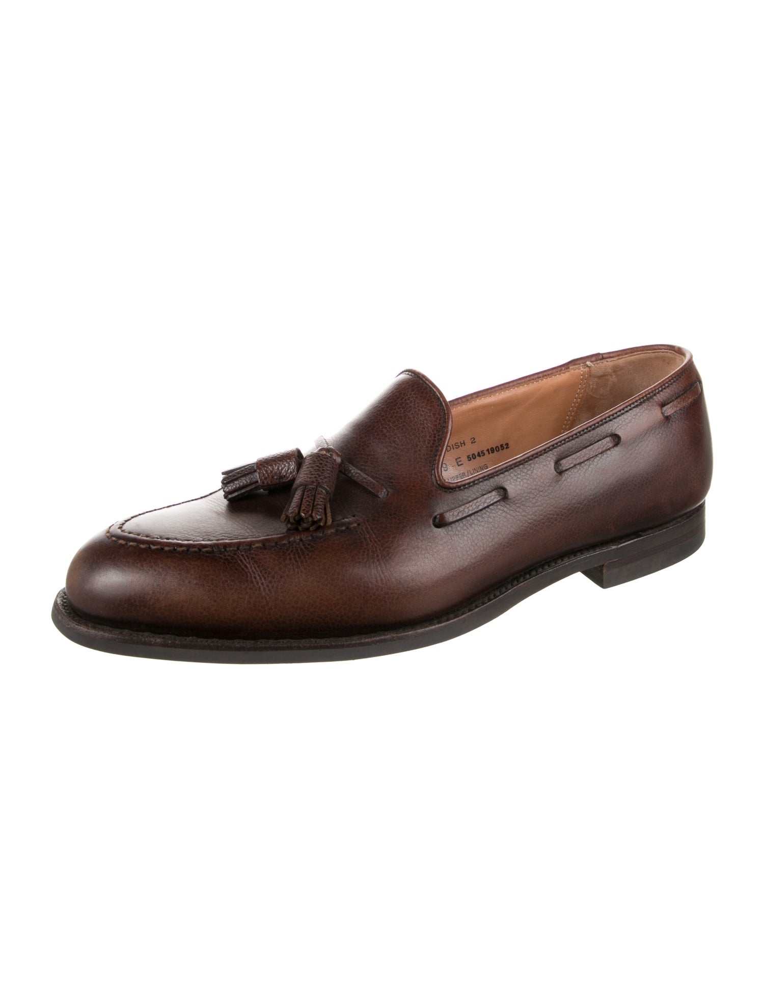 Crockett & Jones Leather Tassel Accents Dress Loafers