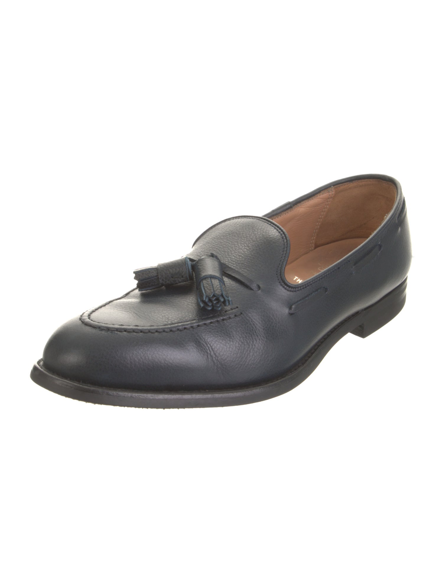 Crockett & Jones Leather Tassel Accents Dress Loafers