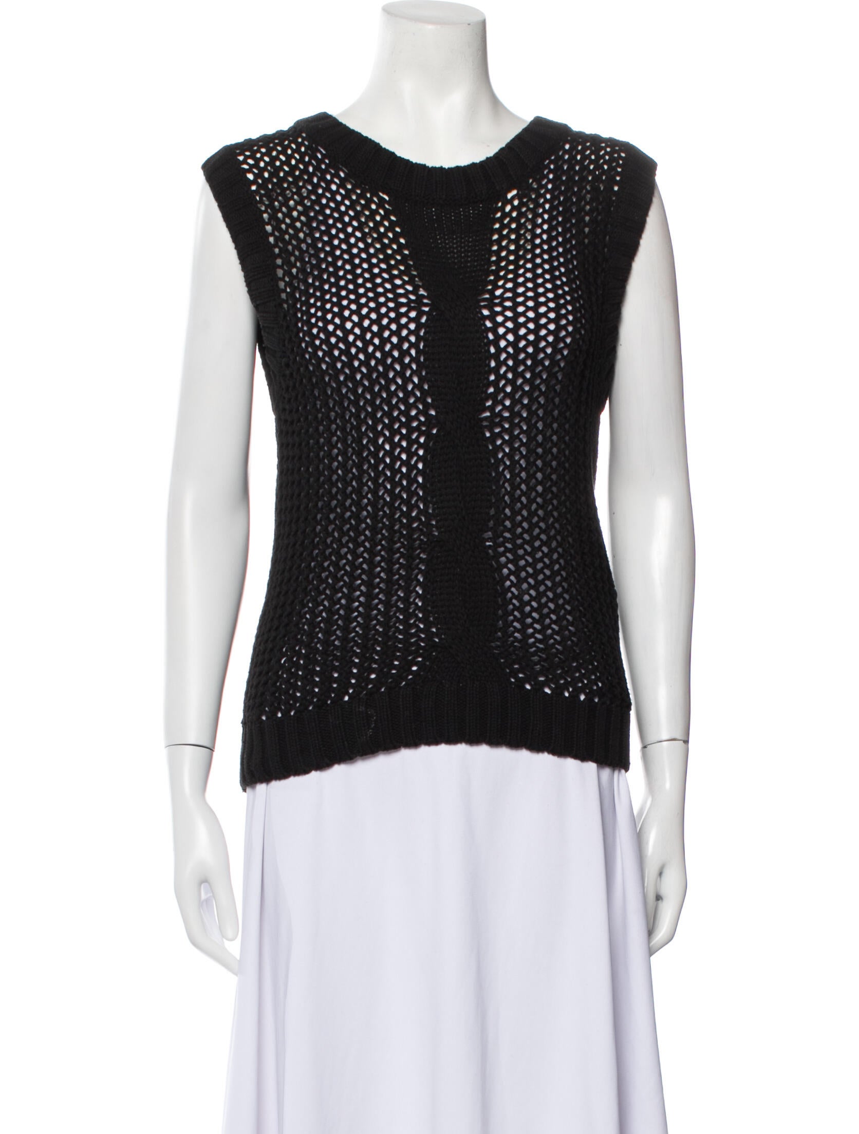 Cardigan Scoop Neck Sleeveless Top