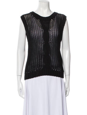 Cardigan Tops Scoop Neck Sleeveless Top S