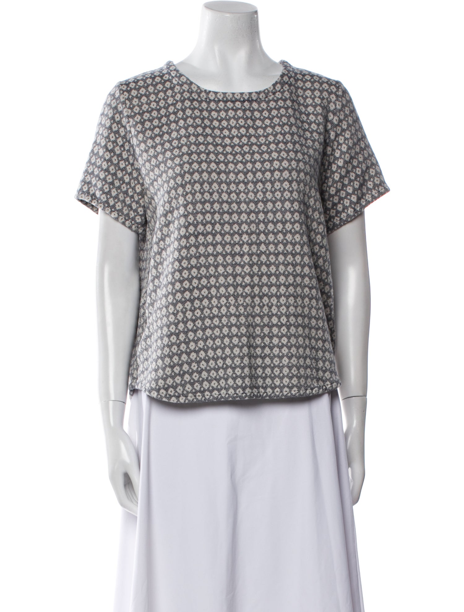 Cardigan Printed Crew Neck T-Shirt