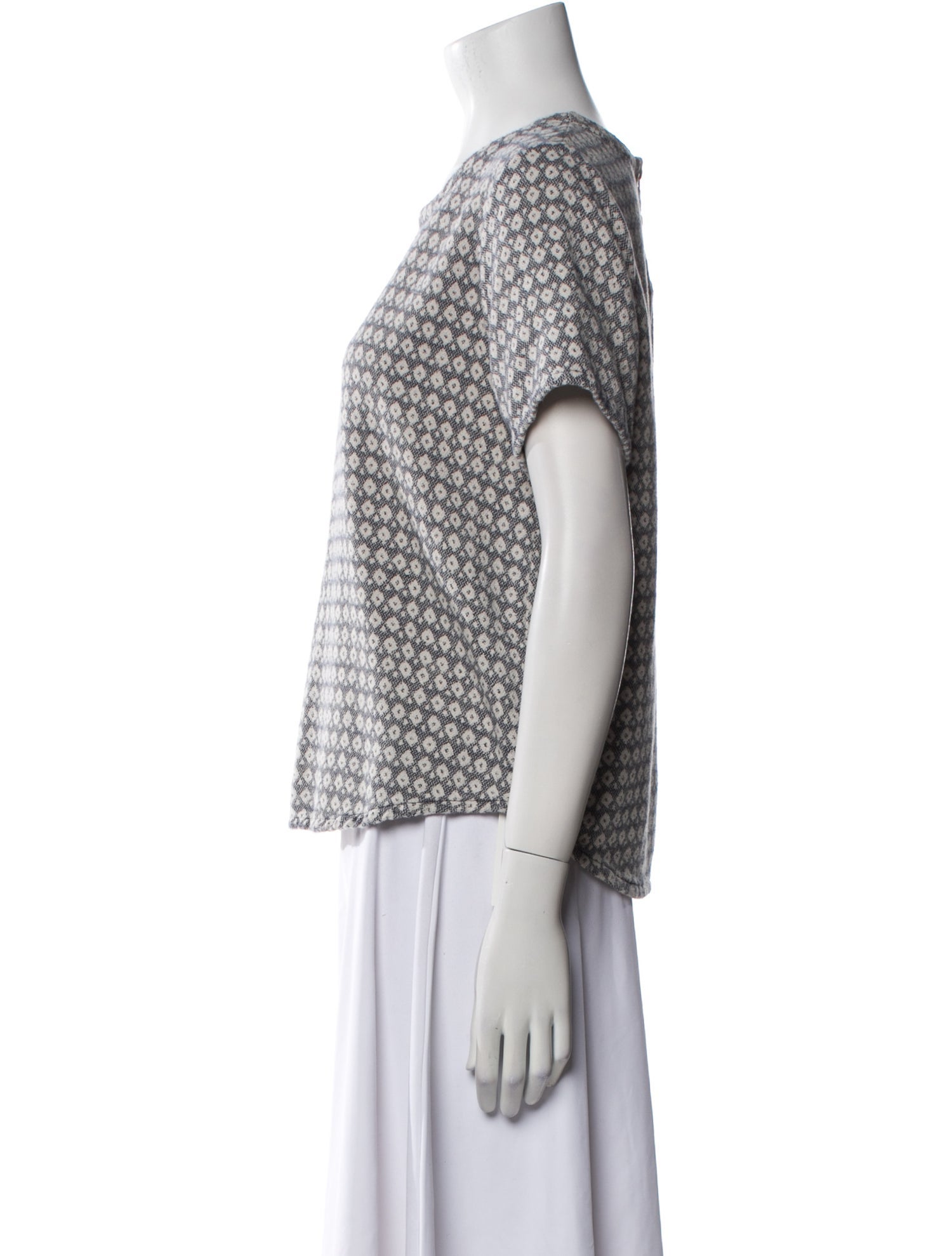 Cardigan Printed Crew Neck T-Shirt