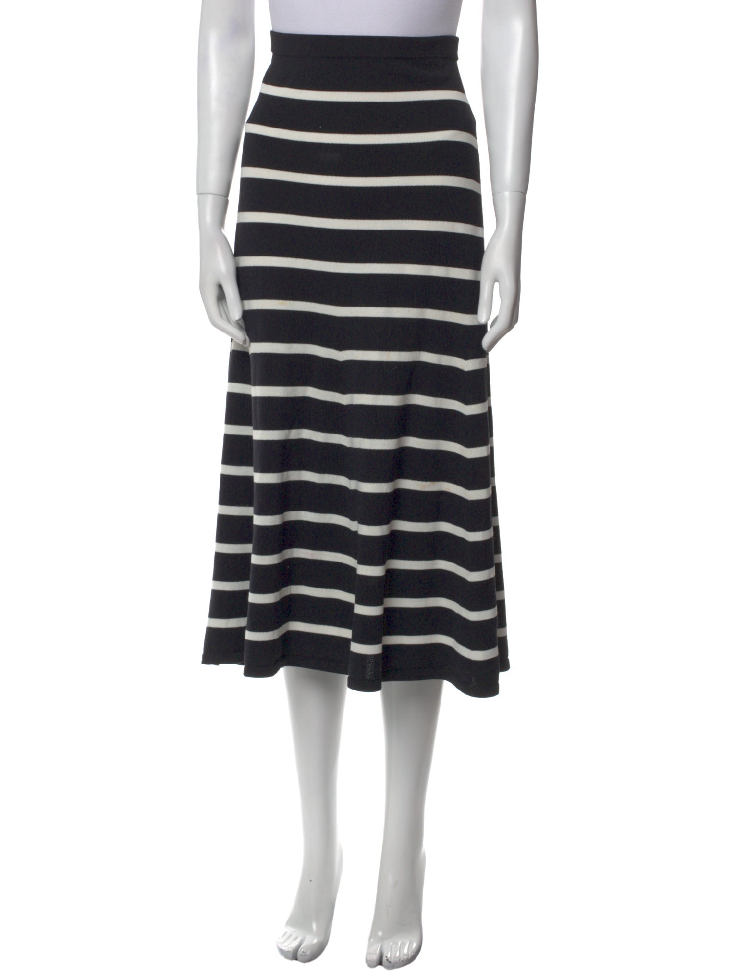 Cardigan Striped Midi Length Skirt