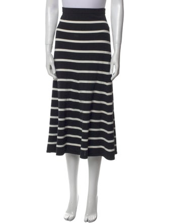 Cardigan Striped Midi Length Skirt