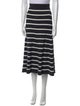 Cardigan Striped Midi Length Skirt