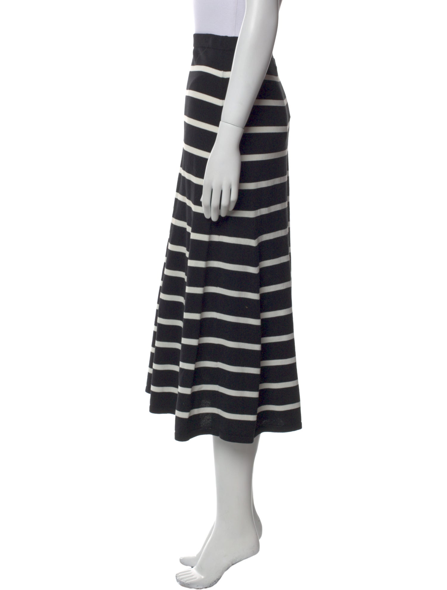 Cardigan Striped Midi Length Skirt