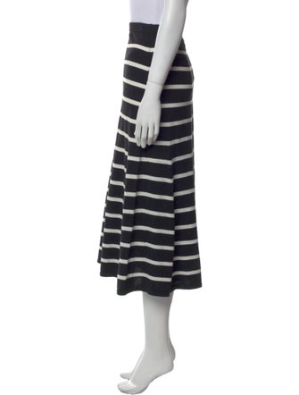 Cardigan Striped Midi Length Skirt