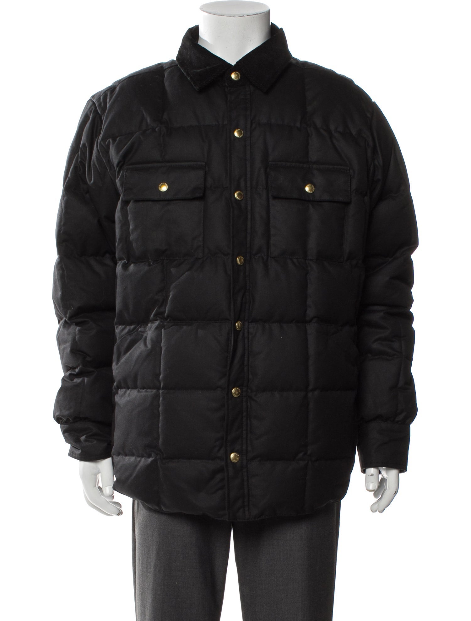 Crescent Down Works Plaid Print Puffer Coat