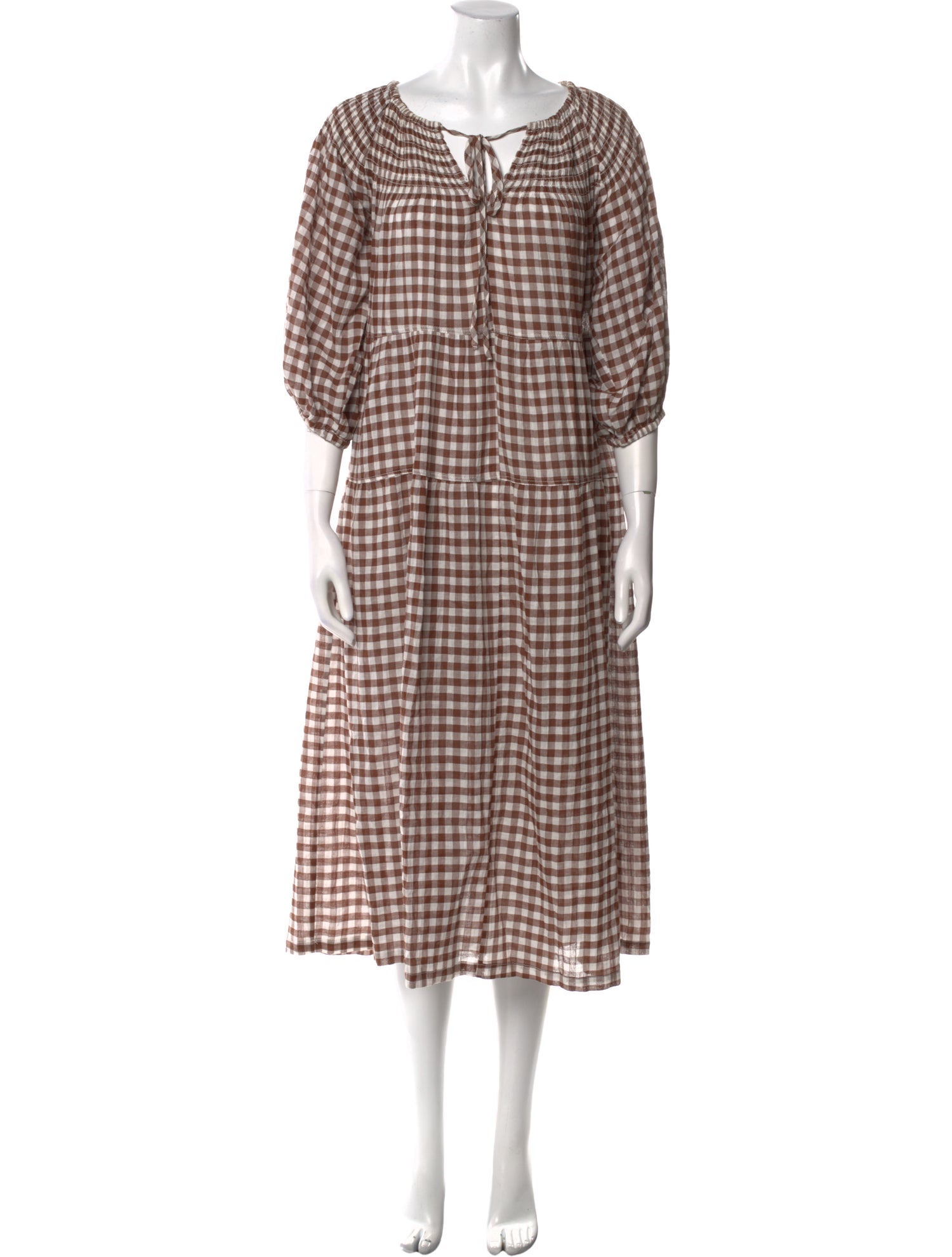 CERES Plaid Print Midi Length Dress