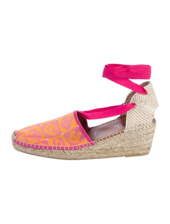 Carel Paris Canvas Printed Slingback Pumps