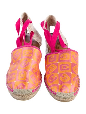 Carel Paris Canvas Printed Slingback Pumps