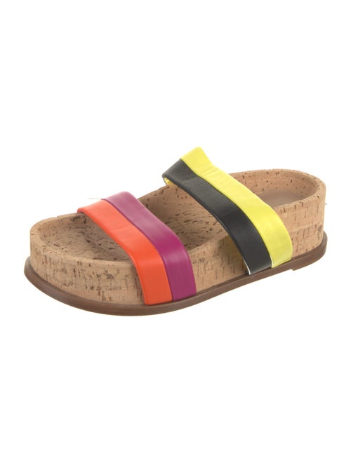 Carel Paris Leather Colorblock Pattern Slides