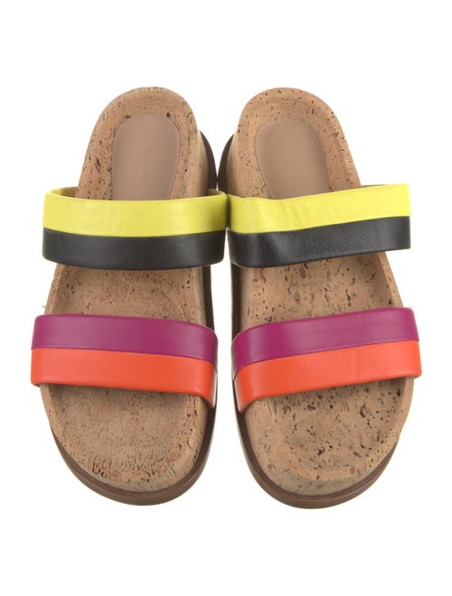 Carel Paris Leather Colorblock Pattern Slides