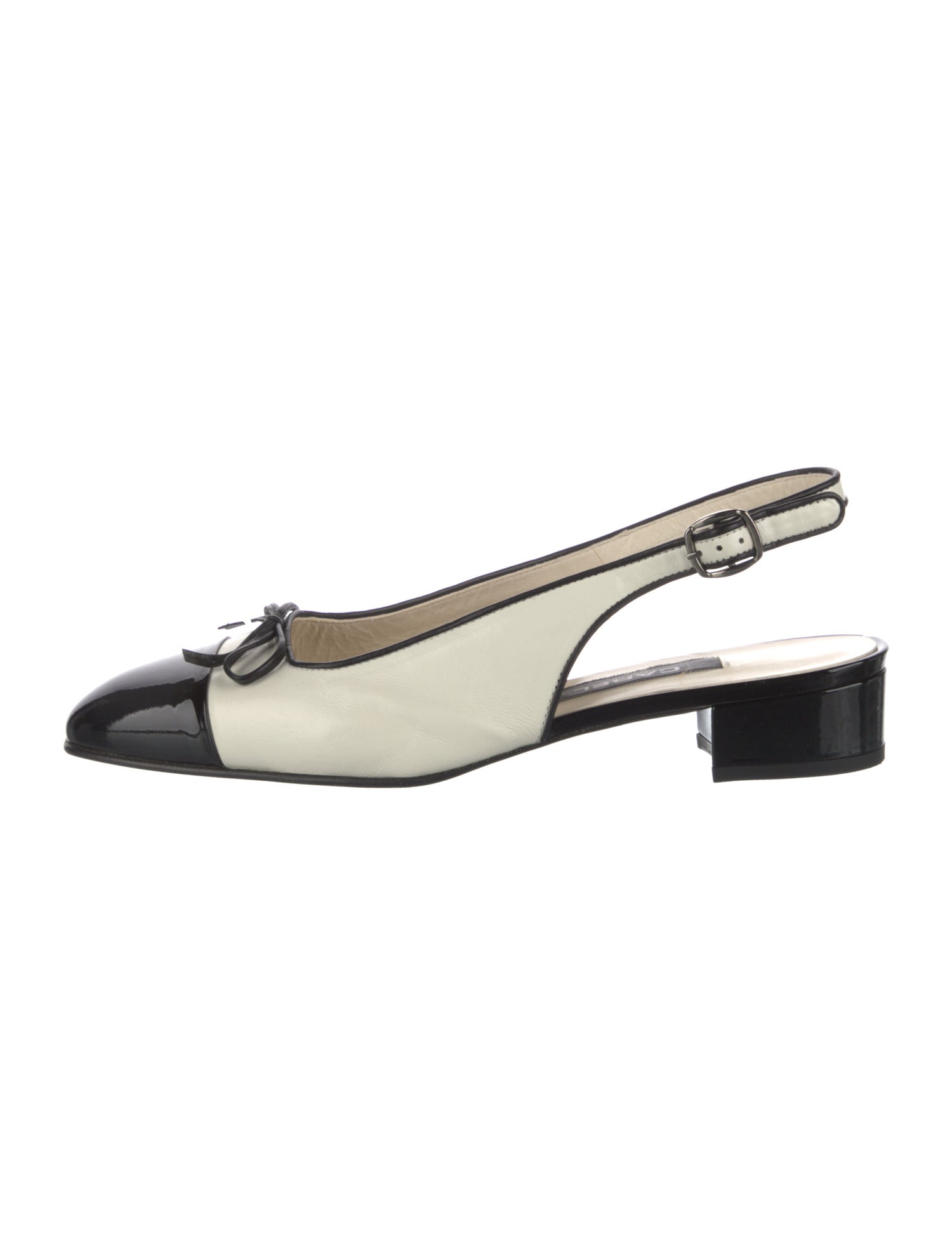 Carel Paris Leather Colorblock Pattern Slingback Flats