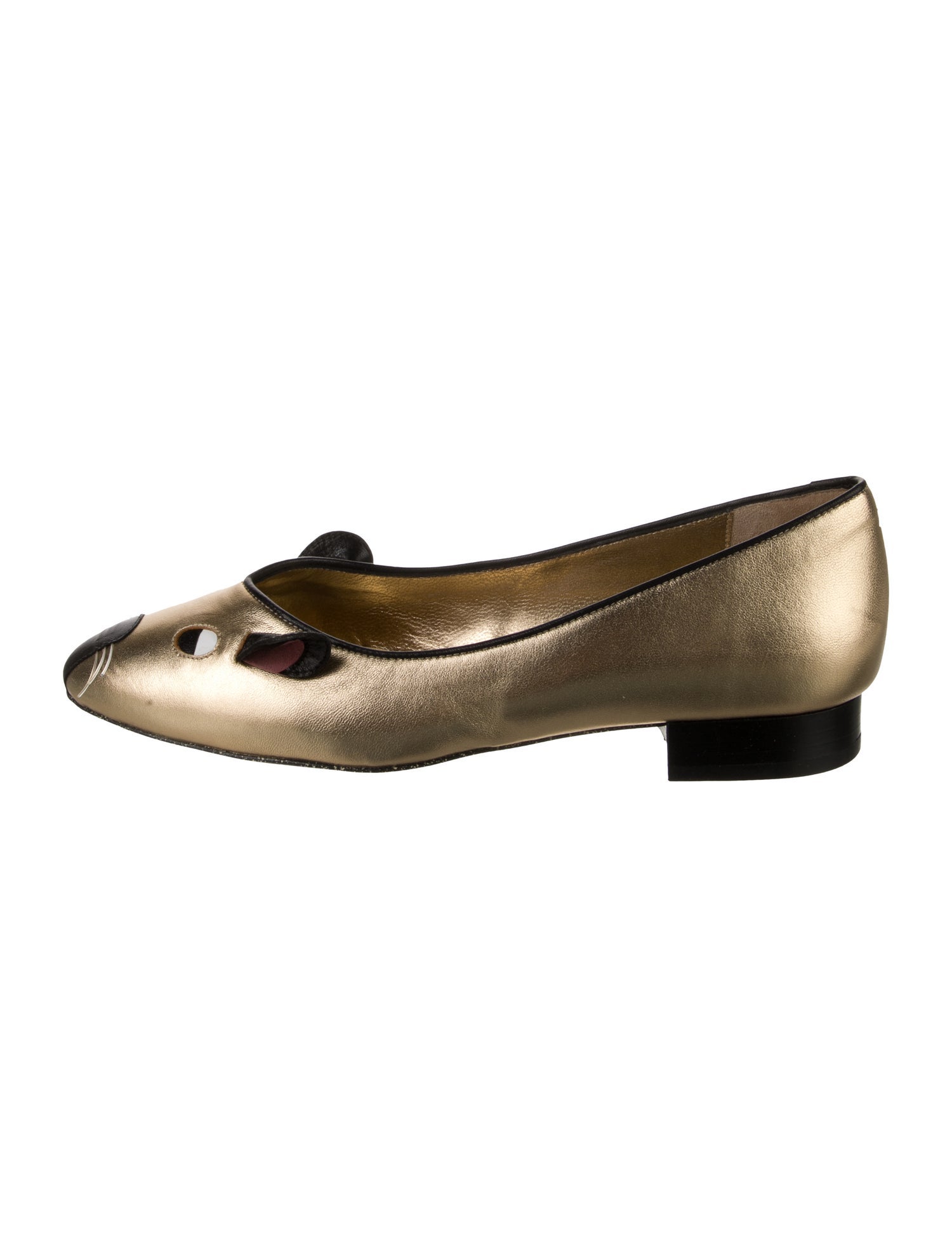 Carel Paris Embossed Leather Bow Accents Ballet Flats