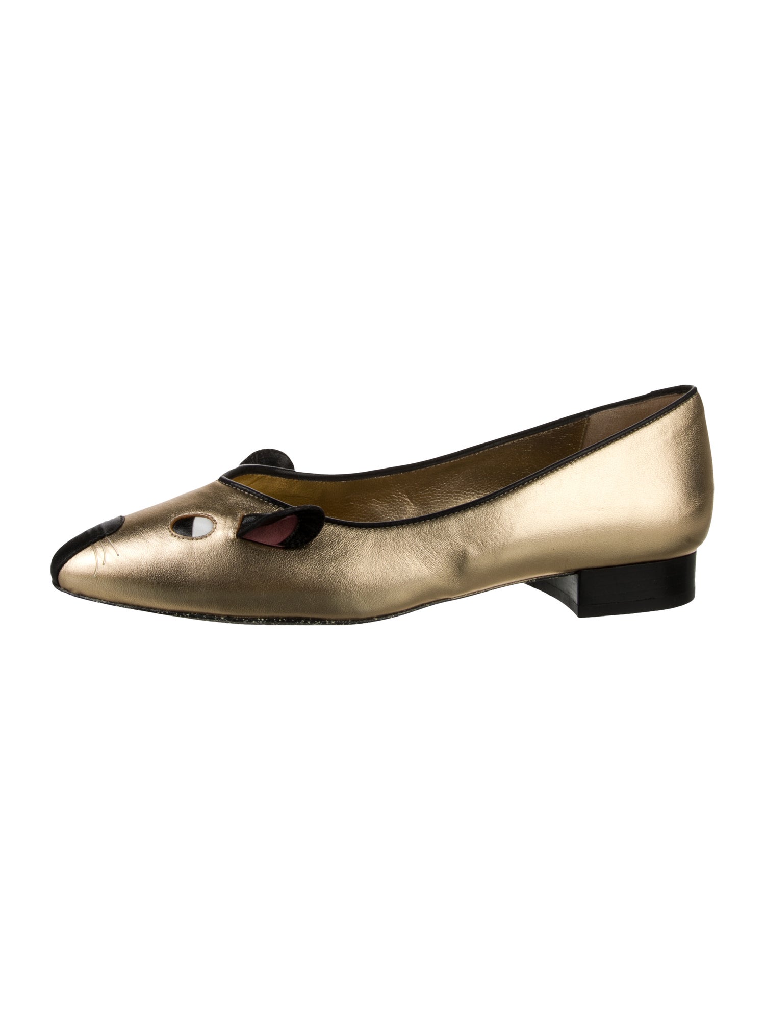 Carel Paris Embossed Leather Bow Accents Ballet Flats